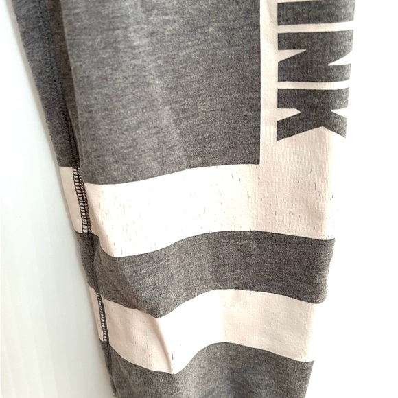 Victoria Secret PINK Logo Woman’s XS Woven Gray Tapered Ankle  Joggers - Picture 4 of 7